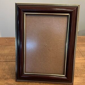 Burgundy w/gold trim 7x9 Photo Frame 5x7 photo opening Display tabletop or hang